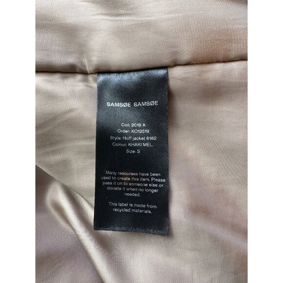 Samson & Samsoe Hoff Jacket Khaki Teddy Wool Coat Small - Picture 12 of 15